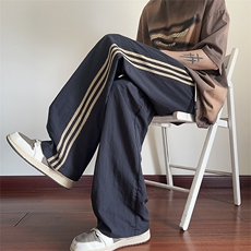 速干冰丝裤子男夏季薄款美式三条杠运动裤青少年宽松阔腿休闲长裤，女装休闲裤，星座1210-1