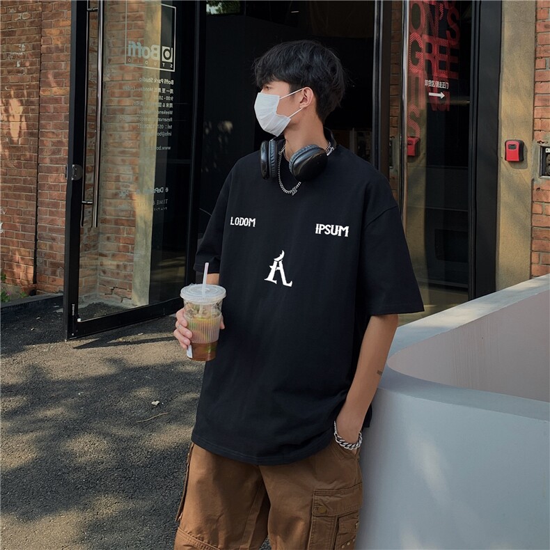 美式T恤男夏季重磅纯棉宽松休闲百搭半袖A061-AT00131-特P25控48,男装T恤,电商A061