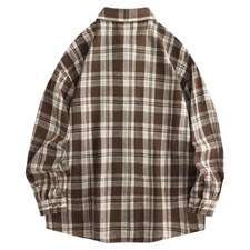 春季新款（跨境电商）格子男女情侣款潮流宽松格纹衬衣，男装衬衫，星座1107-1