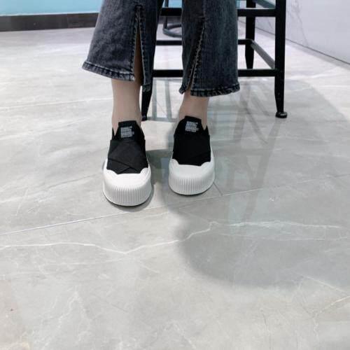 厚底真皮针织休闲鞋，其它，她他麦