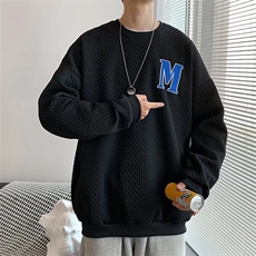 蜂窝格卫衣男圆领秋季2023新款宽松bf慵懒风W61P35，男装卫衣，星座1116-2