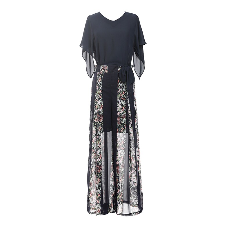 印花韩版优雅时尚拼接套装/套裙2022年夏季圆领短袖，女装套装/套裙，卡杰菲