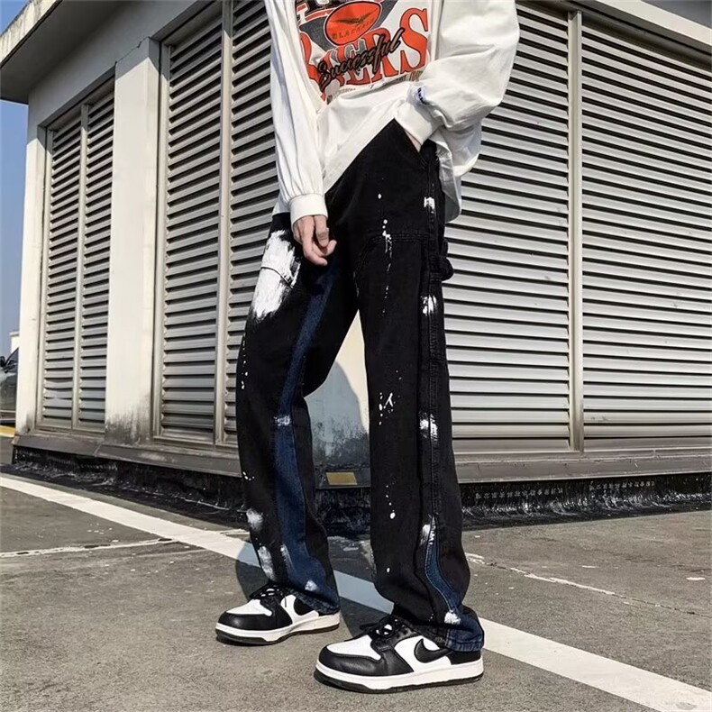 牛仔裤男夏季潮大码休闲裤子高街设计感N202P42,男装牛仔裤,星座1116-2