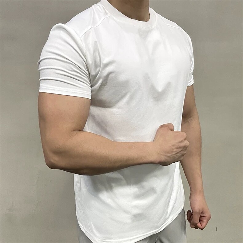 网图运动健身肌肉男速干接拼小袖口跑步短袖t恤tx721特p13,男装T恤,电商C310