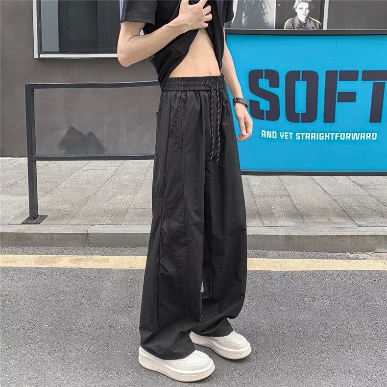 2025新款直筒休闲裤男宽松速干秋季剪裁户外运动阔腿裤K6650-P41,男装休闲裤,星座412-3