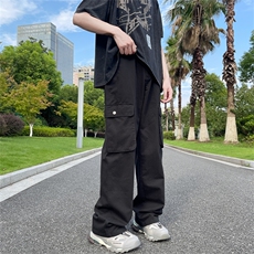 美式复古紫色工装牛仔裤女大码胖辣妹高腰宽松阔腿多巴胺裤子，男装休闲裤，星座716-2
