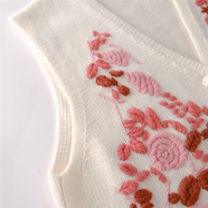 2025年秋季时尚百搭通勤简约休闲V领绣花马甲，女装马甲，致织羊绒