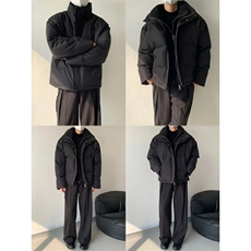 网络图现货！假两件立领棉衣设计感小众高级感棉服外套R8137-P105，男装棉衣，星座1005-6