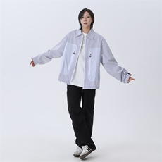 长袖衬衫日系港风ins宽松衬衣男生夏季休防晒衣C018-P48，男装防晒衣，星座308B-2
