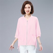 短外套2021年下季时尚纯色新款韩版中袖风衣，女装短外套，悦见她
