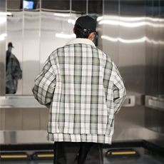 格子羊羔毛棉衣男士冬季加绒加厚潮流棉服外套棉袄TT9018P68，男装棉衣，星座1013-5