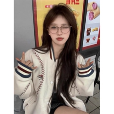 三彩尼满刺绣棒球棉服ins时尚新款慵懒气质日系文艺潮流JHT283，男装棉衣，星座1116A（原606A-3）