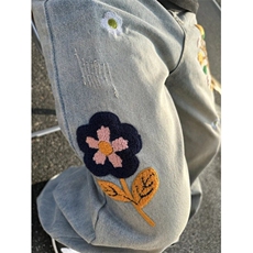 复古花朵刺绣水洗牛仔裤男设计感宽松情侣直筒休闲阔腿裤NE05，男装牛仔裤，星座1116A（原606A-3）