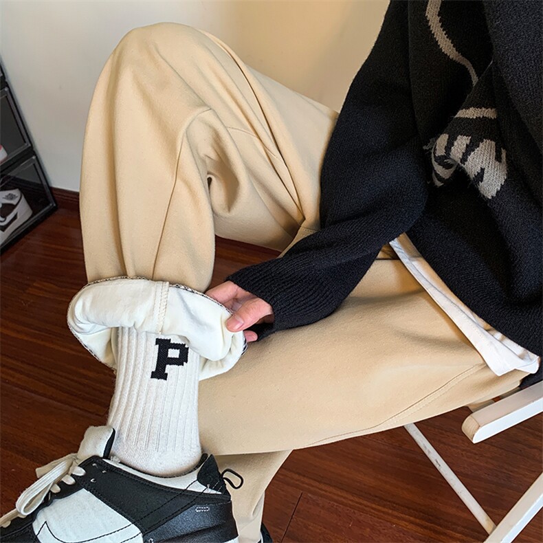 XTYDF抖音裤子男加绒纯棉情侣格子翻边休闲裤1303A-ZY042-P55，男装休闲裤，星座715-1