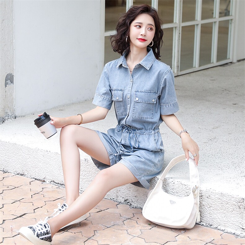连体裤时尚潮流舒适短袖2021年夏季休闲宽松气质,女装连体裤,奕薇雅