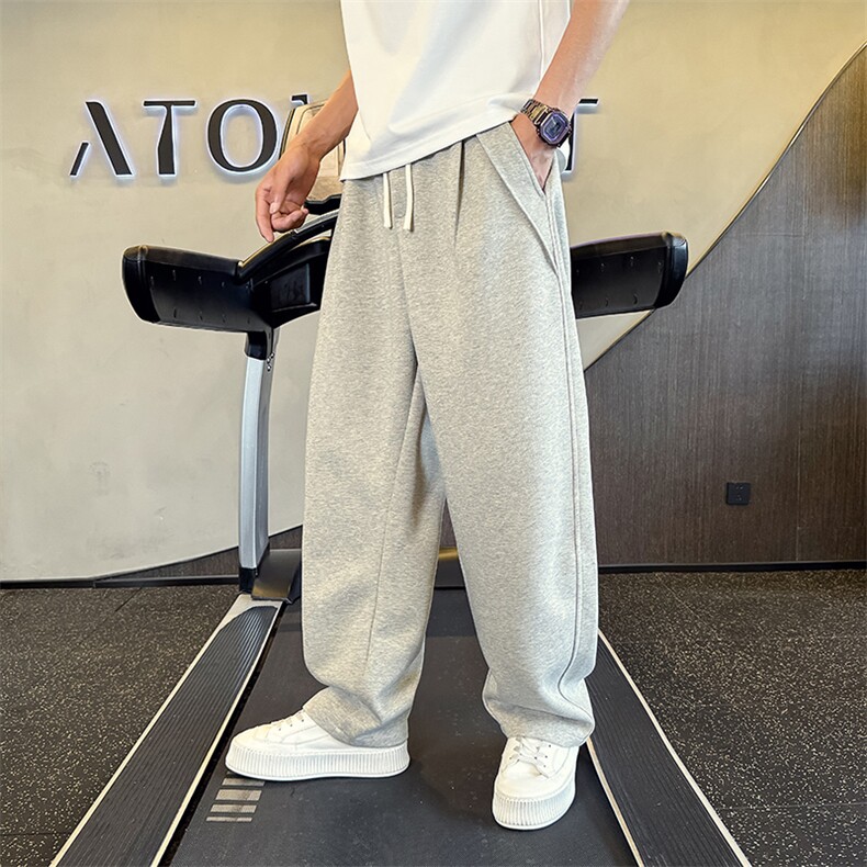 秋装新款卫裤男潮流口袋装饰宽松直筒休闲卫裤       K8857-P78图片