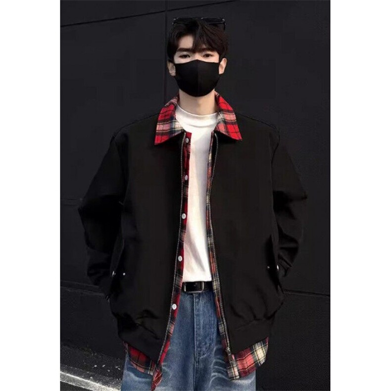 假两件外套男2025春季拼接撞色宽松cleanfit飞行服夹克JY206,男装夹克,星座1116A（原606A-3）