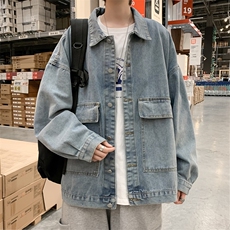 2023秋季牛仔夹克外套男生宽松韩版潮流ins痞帅衣服JK092-P48，男装夹克，星座308B-1