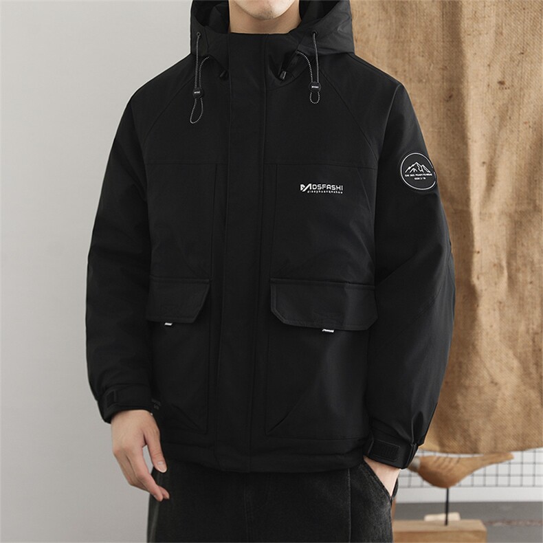 美式复古高充绒冬季棉服男2025新款潮牌御寒保暖机能风工装外套,男装棉衣,星座914