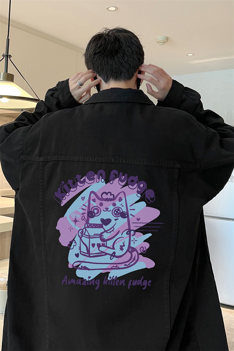 牛仔夹克男大码牛仔外套男茄克NJ77317-P60加绒款-P75,男装夹克,电商A040