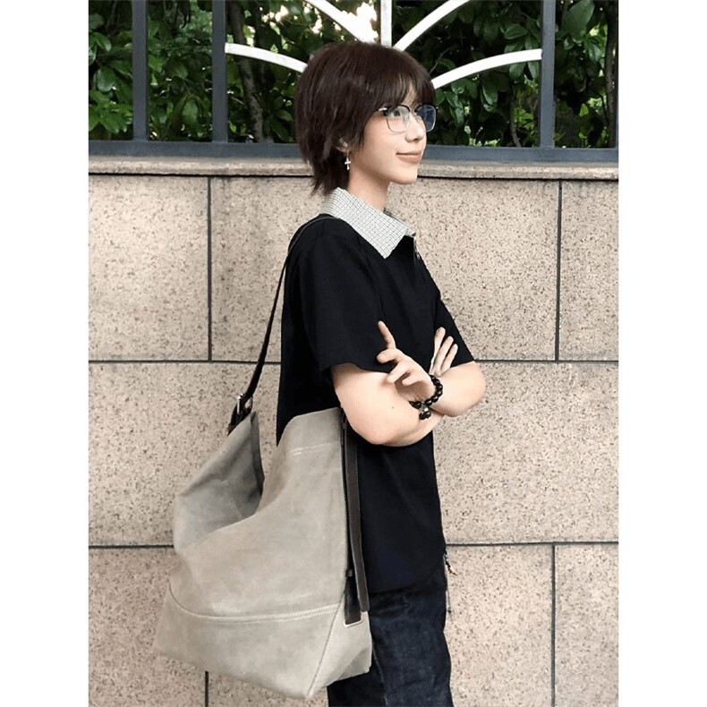 得物抖音高品质二开夏季美式潮牌假两件格子衬衫翻领高街短袖T恤,男装T恤,电商A486