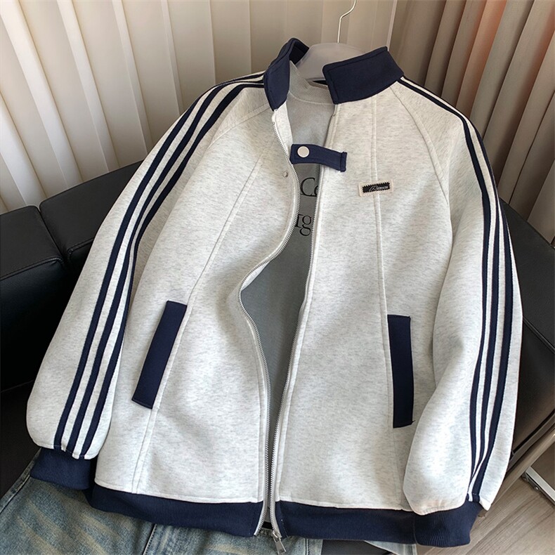 420g-高品质-拼接条纹设计感外套男cp122-特p49,女装短外套,电商B371