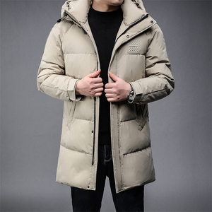B2302冬季新款男装羽绒服连帽中长款主推大货性价比高长期款,男士日系穿搭裤子图片