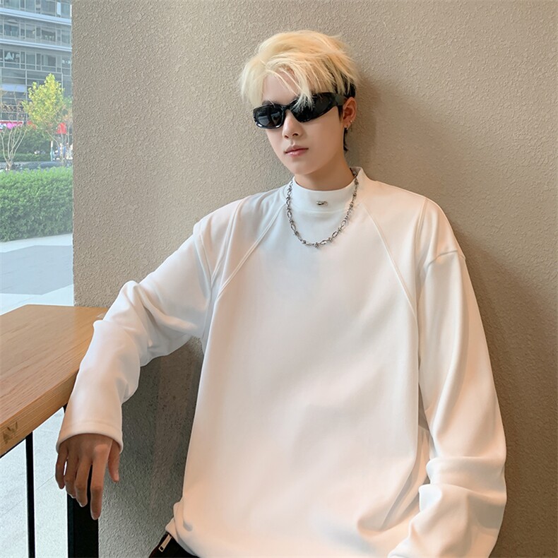 W74冬季高质量德绒高领打底衫黑色白色M到3XLP42,男装卫衣,星座506
