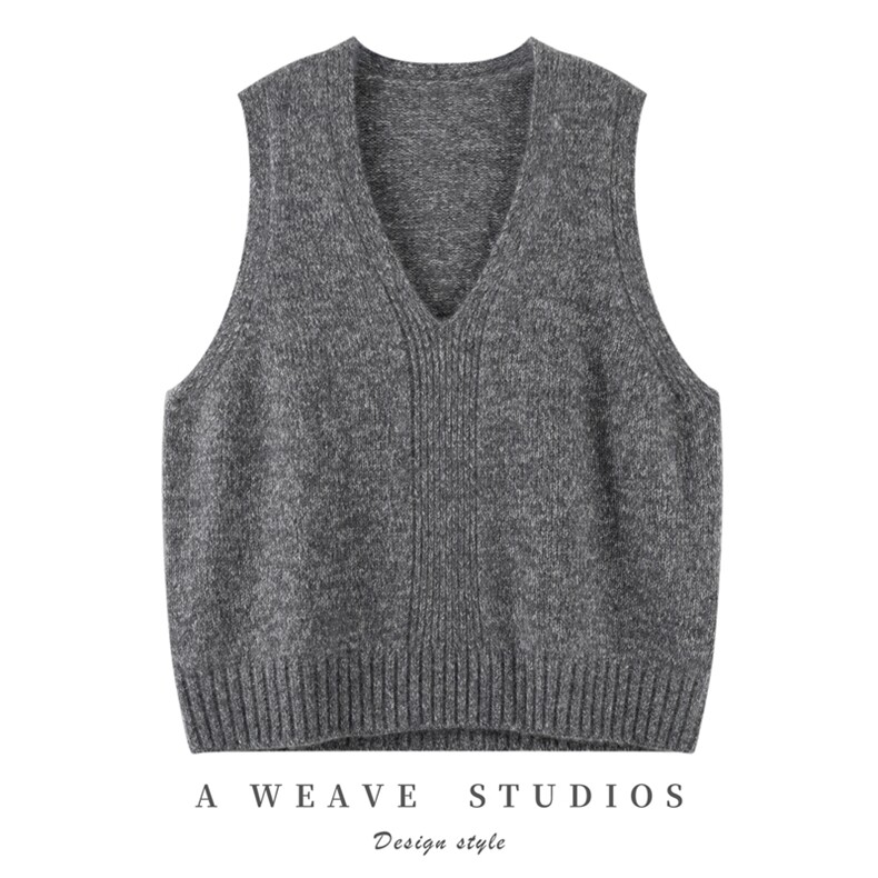 2025年秋季时尚百搭休闲丝绒v领马甲，女装马甲，英皇羊绒