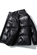 1日系白底鳄鱼纹棉衣男手塞棉夹克PU皮棉服外套男8507P120控158，男装夹克，星座226-2