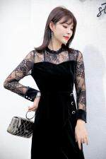 秋装新款上新金丝绒拼接蕾丝连衣裙，女装连衣裙，拉思维加丝