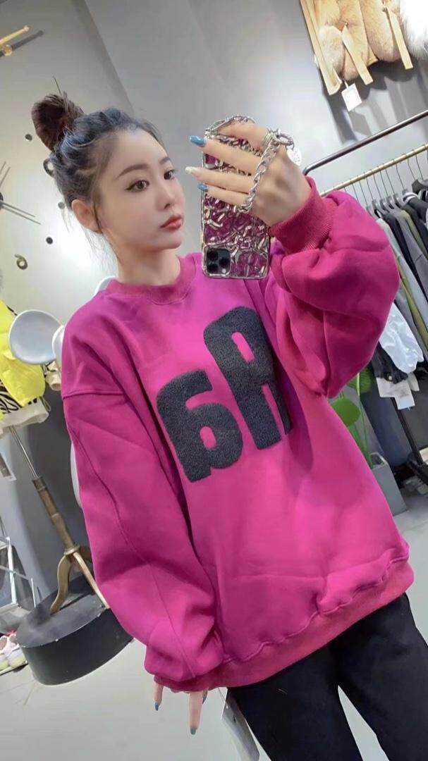 加绒加厚毛巾绣卫衣，女装卫衣/绒衫，DD+(4F)