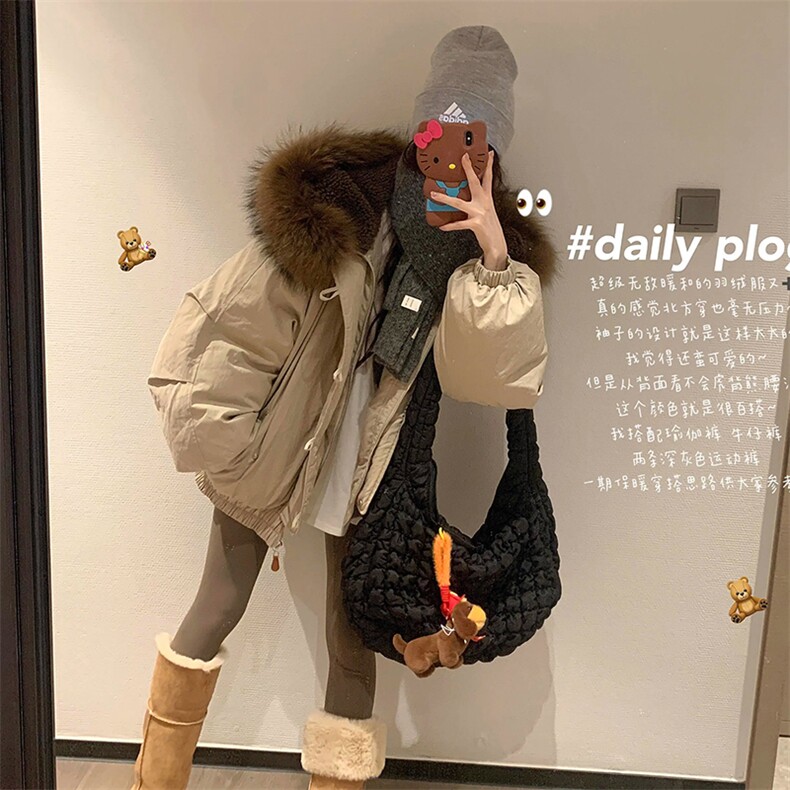 A552-P108牛角扣大毛领连帽棉服外套中长款派克服可拆卸毛领,男装棉衣,星座911