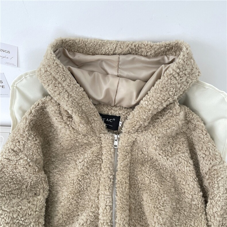 美式复古羊羔毛棉衣男冬季潮加厚慵懒风毛毛棉服痞帅保暖情侣外套,男装棉衣,星座506A