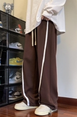港风条纹休闲裤男宽松直筒拖地裤束脚裤卫裤XZ214-8KP613P50，男装休闲裤，星座1204-3