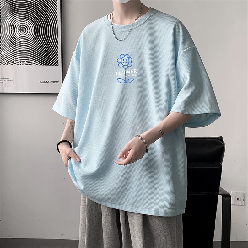 华夫格t恤男短袖男大码五分袖大皂风HT73274-P22,男装T恤,电商A040