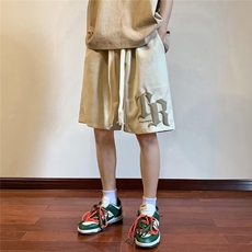 美式复古重磅篮球短裤男夏季宽松运动五分裤潮牌高街休闲裤子，男装牛仔裤，星座1210-1