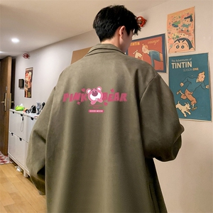 麂皮绒夹克男大码立领褂子外套JK85329-P68 加绒款-P78图片