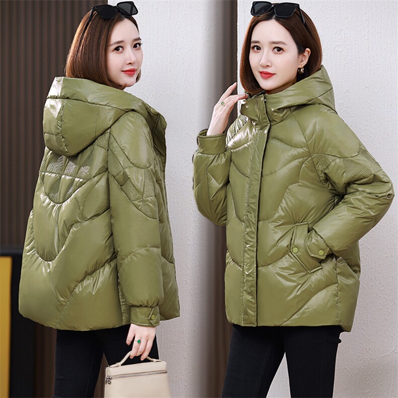 时尚连帽羽绒服女冬季2025新款小个子宽松轻盈加厚保暖白鸭绒外套，女装羽绒服，婷思杰（原婷想服饰）