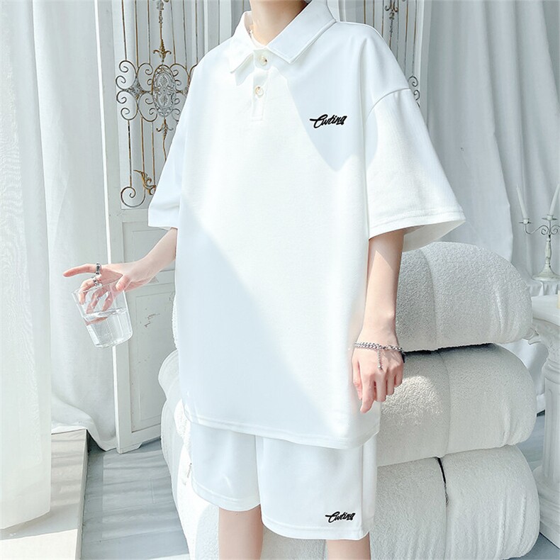 polo衫潮情侣短袖套装T3670上衣特P31控59-DK8631裤子特P26控49图片