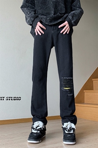 B221 美式ins高街暗黑小众百搭破洞小脚牛仔裤 LK23012-P60 控78图片