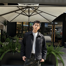 秋季2025老钱风抖音纯色休闲立领夹克店主风A236-82521-P125，男装夹克，电商A236
