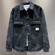 日系渐变色牛仔外套男士百搭修身春秋夹克潮流翻领衬衫HH863P60，男装衬衫，星座1013-5