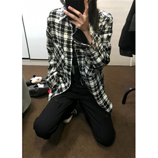 【有货】cleanfit黑白格子小香风外套高级感痞帅夹克237LL-特P55，男装夹克，星座1007（原301D）