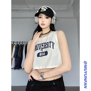 B225-T9216-P29-X39美式吊带小背心女夏季打底内搭无袖上衣T恤图片