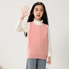 2025时尚百搭通勤简约休闲背心，童装马夹/背心，魁星羊绒