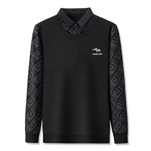 YZ-D828男式2023秋季新款长袖T恤男韩版假两件休闲男装体恤P63图片