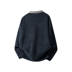 加绒加厚卫衣千鸟格长袖t恤polo打底衫504-T503-特P28（加绒P33）图片