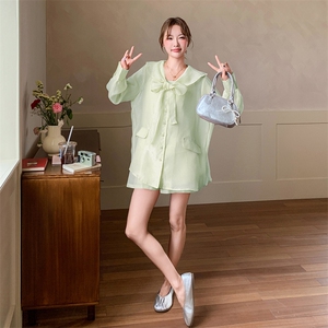 2025夏装新款清凉透气设计感防晒衬衫两件套2321-P145-K218图片