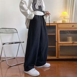 新款工装裤港风男ins潮秋季青春休闲裤JQ90P32图片